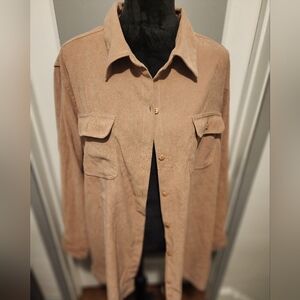 Roaman's Tan Button-Up Jacket